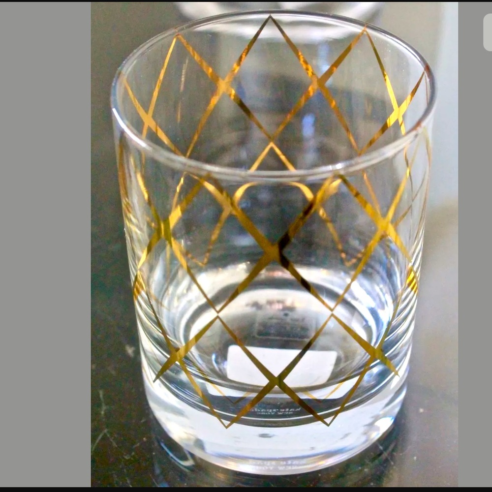 KATE SPADE NEW YORK LENOX GOLD TRELLIS GLASS
